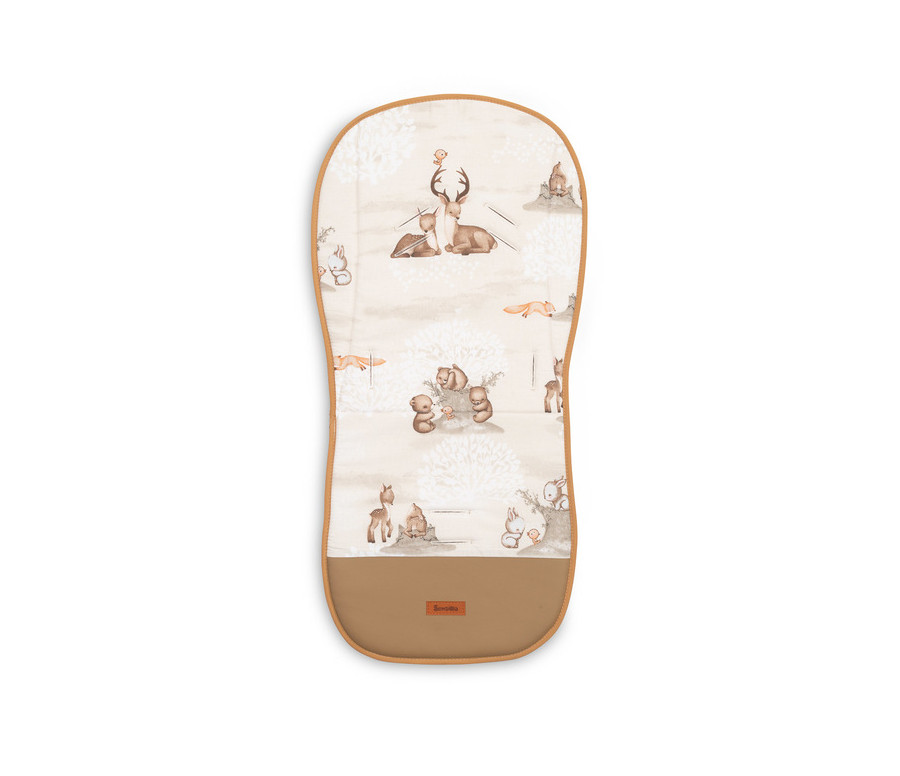 Vložka do kočárku, mušelín, Zábava v lese, béžová