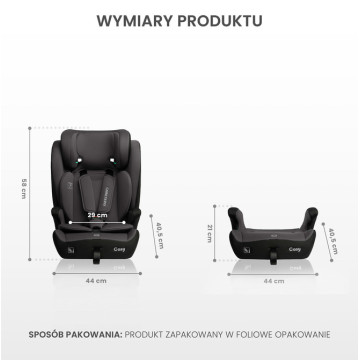 Autosedačka 76-150, 3v1 Cosy I-SIZE - černá