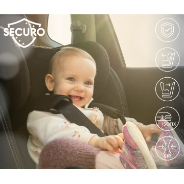 Dětská autosedačka Securo 40-150 cm, otočná, ISOFIX, i-Size, 40-150, světlé šedá