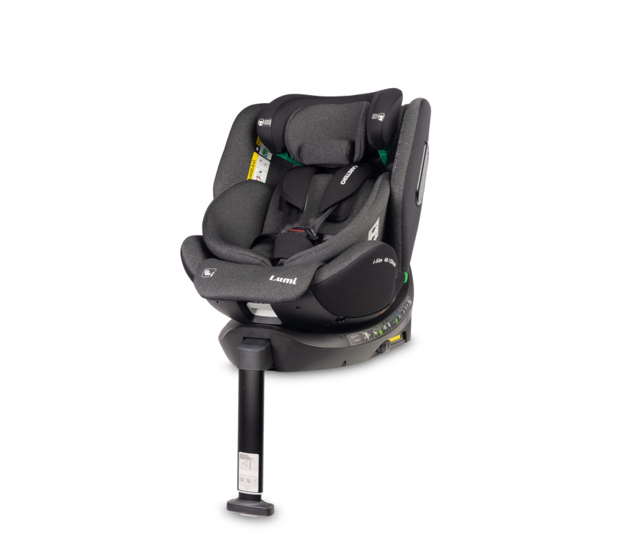 Autosedačka Lumi i-Size 40–150 cm, Isofix, 360°, růstová, od 0m+ do 12 let - tm. šedá