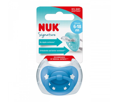 Dudlík NUK Signature 6-18 m blue star