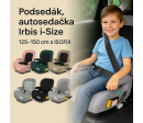 Podsedák, autosedačka Irbis i-Size 125–150 cm s ISOFIX – zelena