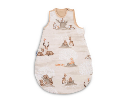 Spací vak mušelín, bavlna, Lesní zvířátka, 70x45cm, S - hnědý