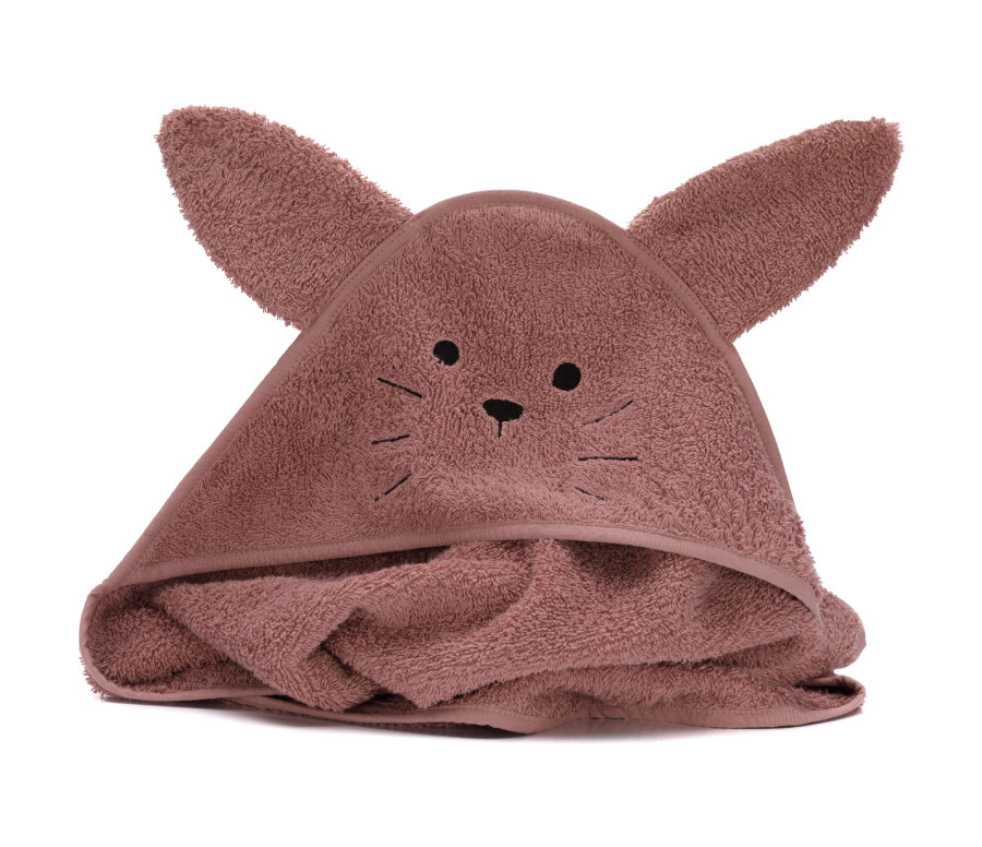 Fillikid Osuška s kapucí rabbit pink 75x75cm