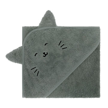 Fillikid Osuška s kapucí animal cat green 75x75cm