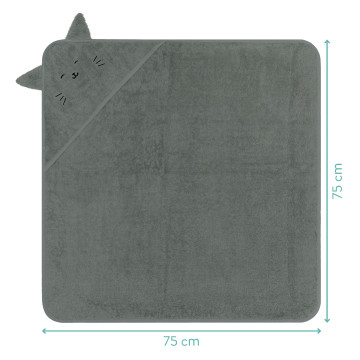 Fillikid Osuška s kapucí animal cat green 75x75cm