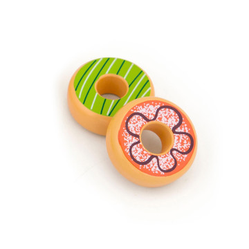 Dětská dřevěná hračka Viga sada 6 dřevěných donutů, Multicolor
