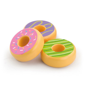 Dětská dřevěná hračka Viga sada 6 dřevěných donutů, Multicolor