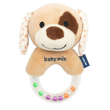 Dětské plyšové chrastítko Baby Mix pejsek hnědý
