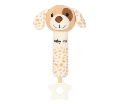 Dětská pískací plyšová hračka Baby Mix pes hnědý