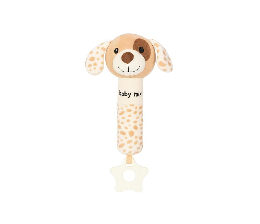 Dětská pískací plyšová hračka Baby Mix pes hnědý Dětská pískací plyšová hračka Baby Mix pes hnědý