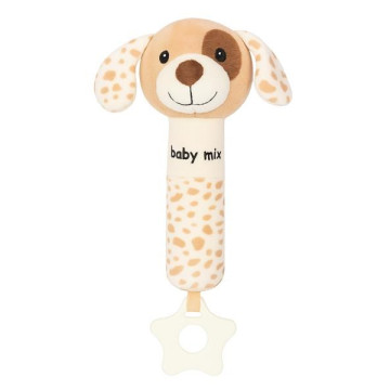 Dětská pískací plyšová hračka Baby Mix pes hnědý