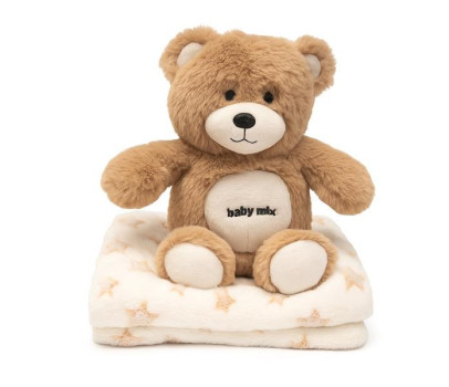 Dárková sada hnědý medvídek s dečkou Baby Mix