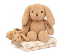 Dárková sada králíček s botičkami a dečkou Baby Mix králíček hnědý
