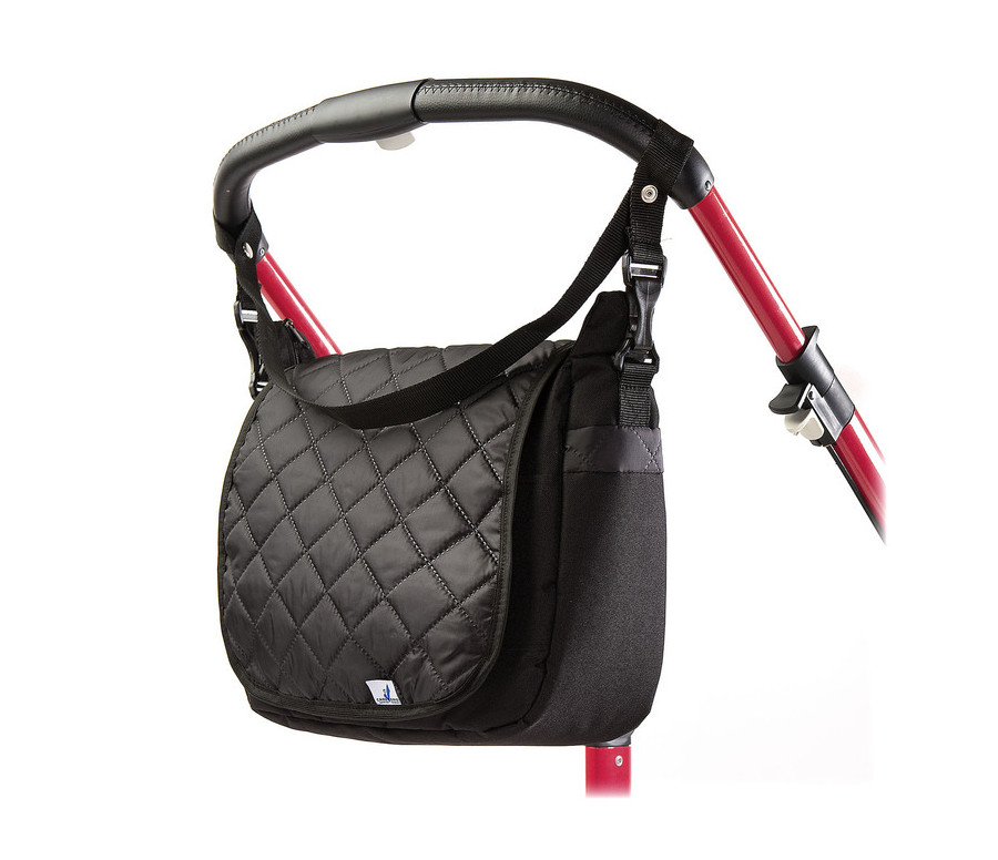 Taška ke kočárku, prosívaná - černá