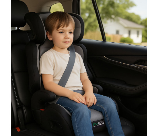 Dětská autosedačka 2v1 – podsedák i-Size, s držákem na nápoje, 100–150 cm