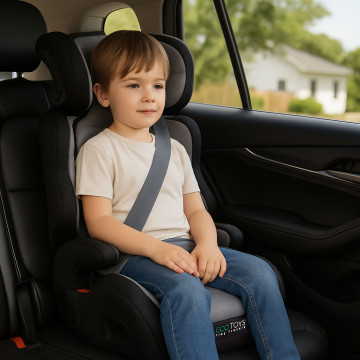 Dětská autosedačka 2v1 – podsedák i-Size, s držákem na nápoje, 100–150 cm
