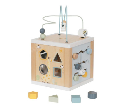 Dřevěná multifunknčí kostka Safari Montessori Baby Mix