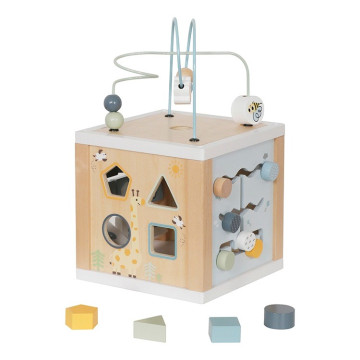 Dřevěná multifunknčí kostka Safari Montessori Baby Mix
