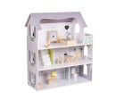 Dřevěný domeček pro panenky s nábytkem Rose Montessori Baby Mix