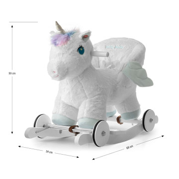 Houpací koník s melodií a kolečky Milly Mally Polly Jednorožec