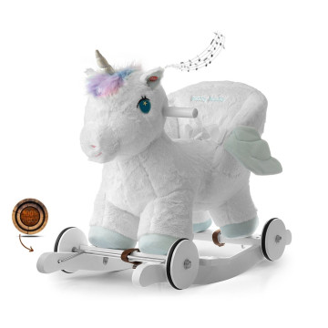Houpací koník s melodií a kolečky Milly Mally Polly Jednorožec
