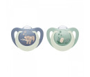 Dudlík NUK First Choice Night 0-6m 2 ks Hippo/Koala