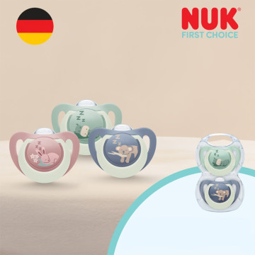 Dudlík NUK First Choice Night 6-18m 2 ks Hippo/Koala, Zelená 6-18 m