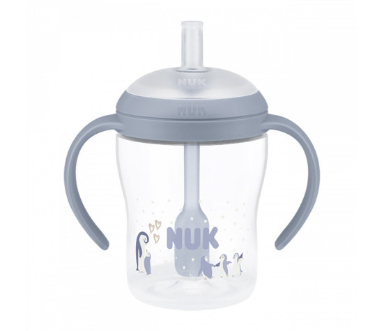 Kojenecká láhev NUK Perfect Match na učení s brčkem PENGUIN 150 ml