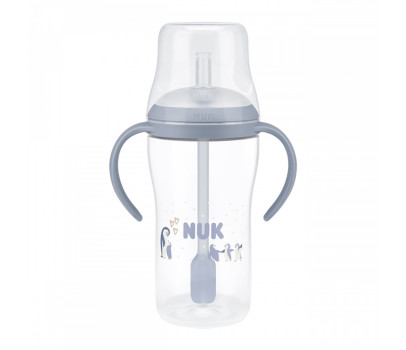 Kojenecká láhev NUK Perfect Match na učení s brčkem PENGUIN 260 ml