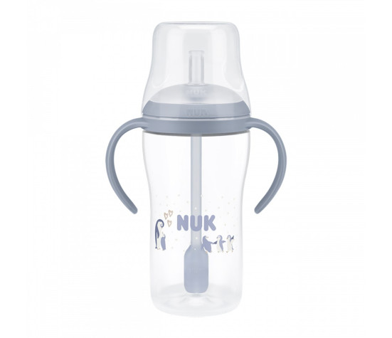 Kojenecká láhev NUK Perfect Match na učení s brčkem PENGUIN 260 ml