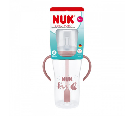 Kojenecká láhev NUK Perfect Match na učení s brčkem BEAR 260 ml