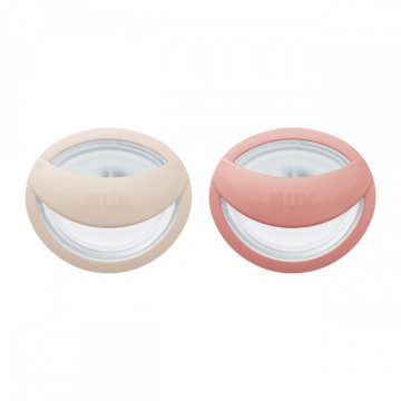 Dudlík NUK Perfect Match 0-6m 2 ks beige/red, Béžová 0-6 m