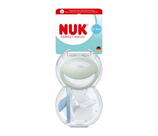 Dudlík NUK Perfect Match 0-6m 2 ks green/blue