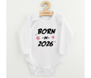 Dětské body s potiskem New Baby BORN IN 2026 pink