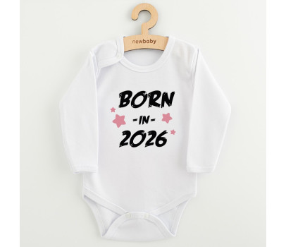 Dětské body s potiskem New Baby BORN IN 2026 pink