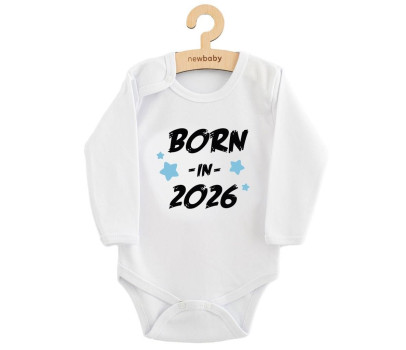 Dětské body s potiskem New Baby BORN IN 2026 blue