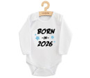 Dětské body s potiskem New Baby BORN IN 2026 blue