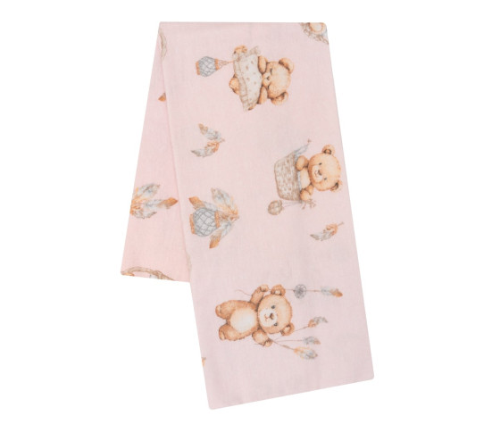 Flanelová plena s potiskem New Baby teddy bear pink