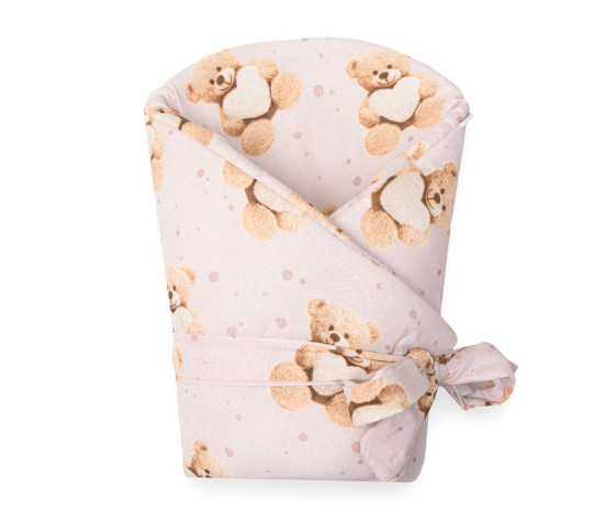 Dětská zavinovačka New Baby Love Teddy bear 80x80 cm pink