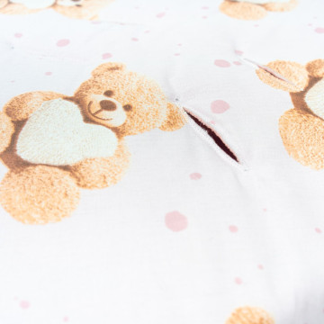 Zateplená zavinovačka do autosedačky New Baby Love Teddy Bear pink, Růžová