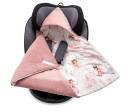 Zateplená zavinovačka do autosedačky New Baby Love Teddy Bear pink, Růžová