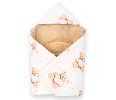 Zateplená zavinovačka do autosedačky New Baby Love Teddy Bear beige
