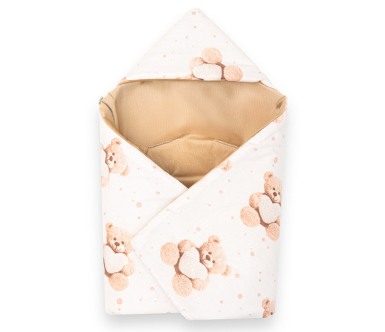 Zateplená zavinovačka do autosedačky New Baby Love Teddy Bear beige