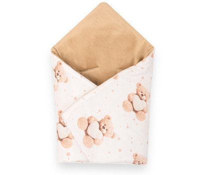 Zateplená zavinovačka do autosedačky New Baby Love Teddy Bear beige