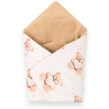 Zateplená zavinovačka do autosedačky New Baby Love Teddy Bear beige, Béžová