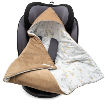 Zateplená zavinovačka do autosedačky New Baby Love Teddy Bear beige, Béžová