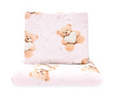 Oboustranný Set z Velvet do kočárku New Baby Love Teddy Bear pink