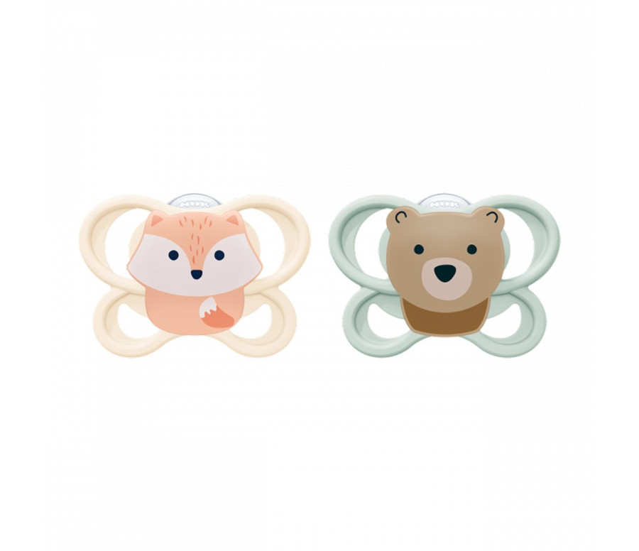 Dudlík NUK Perfect Match Air FOX/BEAR 0-2m 2ks box, Dle obrázku 0-2 m Dudlík NUK Perfect Match Air FOX/BEAR 0-2m 2ks box, Dle obrázku 0-2 m