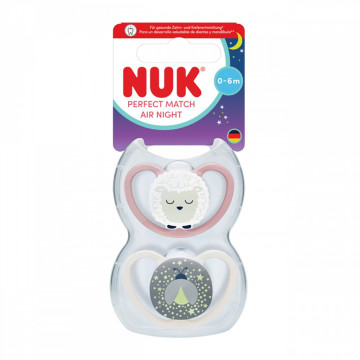 Dudlík NUK Perfect Match Air Night FIREFLY/SHEEP 0-6m 2ks box, Dle obrázku 0-6 m